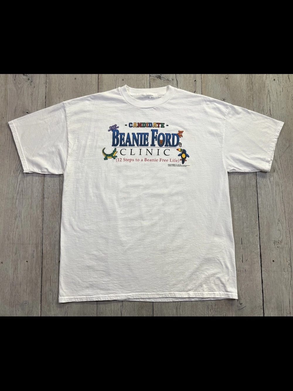 Vintage Beanie Ford Clinic Beanie Baby Betty Ford Parody T-Shirt Size XXL